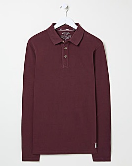 FatFace Long Sleeve Organic Pique Polo