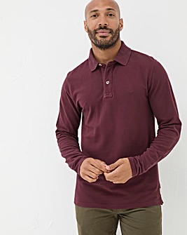 FatFace Long Sleeve Organic Pique Polo