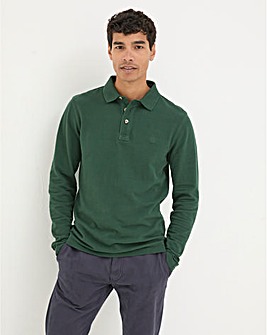 FatFace Long Sleeve Cotton Pique Polo