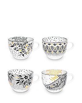Sara Miller Artisanne Set of 4 Mugs
