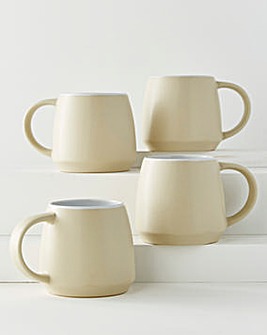 Cream Stoneware Set of 4 Mugs