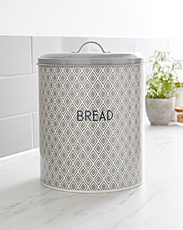 Grey Geo Bread Bin