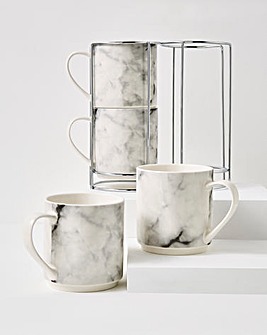 Marble Stacking Mugs