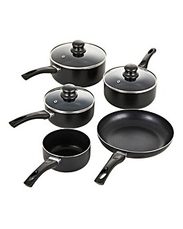 Everyday Non-Stick Black Aluminium 5 Piece Pan Set