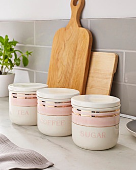 Brushed Glam Tea Coffee Sugar Canisters