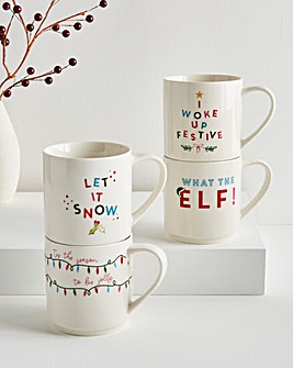 Christmas Delight Stacking Mugs