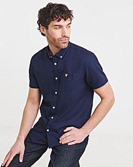 Lyle & Scott Short Sleeve Oxford Shirt - Navy