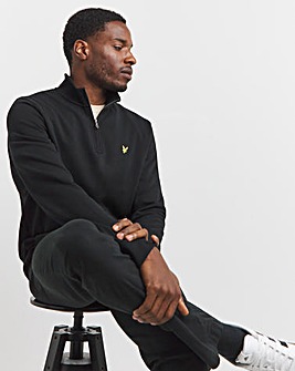 Lyle & Scott Black 1/4 Zip Loop Back Sweatshirt