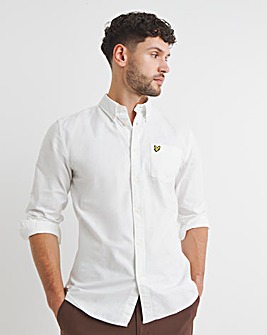 Lyle & Scott White Classic Long Sleeve Oxford Shirt