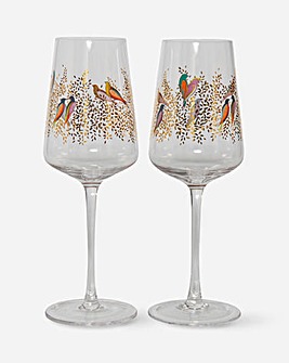 Sara Miller Set of 2 Wine Glasses