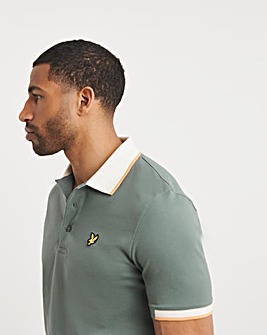 Lyle & Scott Short Sleeve Half Tipped Polo - Green