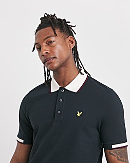 Lyle & Scott Short Sleeve Half Tipped Polo - Navy