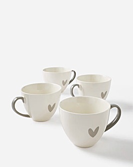 Cosy Heart Cappuccino Mug Set of Four