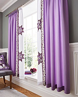 Brianne Purple Pencil Pleat Curtains