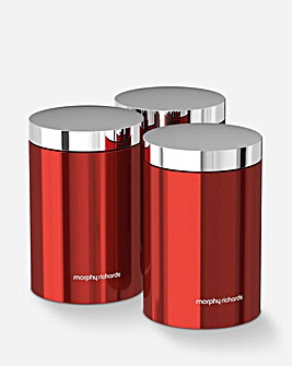 Morphy Richards Accents Red Set of 3 Canisters