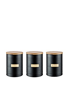 Typhoon Otto Black Set of 3 Canisters