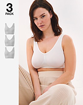 3 Pack Comfort Tops Fits Up To D - White