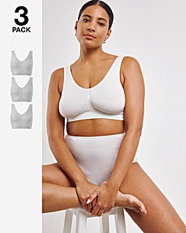 3 Pack Comfort Tops Fits Up To D - White