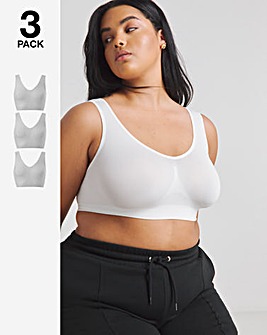 Pretty Secrets 3 Pack Comfort Tops Fits Up To D - White