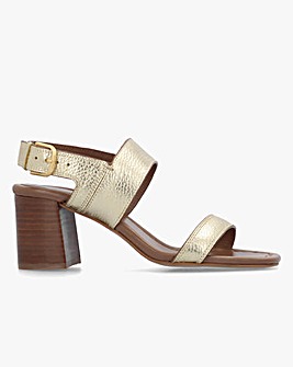 Radley The Goldborne Gold Leather Block Heel Sandals Standard Fit