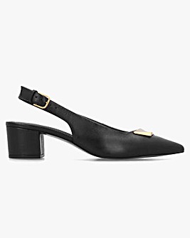 Radley Bliss Crescent Black Leather Block Heeled Sling Backs Standard Fit