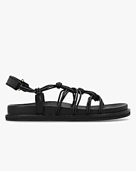 Radley The Roxburgh Black Leather Knotted Strap Sandals Standard Fit