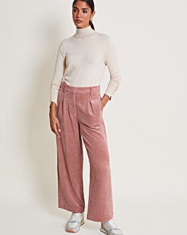 Pink Satin Trousers with Pull On Waist