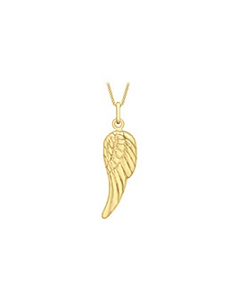 9ct Gold Angel Wing Pndant On Chain