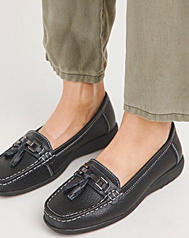 Samara Leather Tassel Detail Loafers Wide E Fit