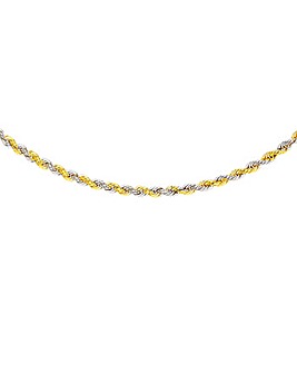 9ct 2-Tone Gold Hollow Rope Chain
