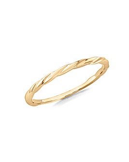 9ct Gold Flat Twist Band Stack Ring