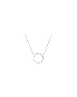 9ct Gold CZ Circle Adjustable Necklace