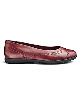 Leather Brogue Detail Slip On Shoes Wide E Fit