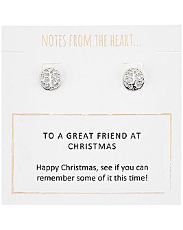 Notes from the Heart To A Great Friend at Christmas Earrings