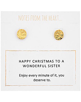 Notes from the Heart Happy Christmas to a Wonderful Sister Earrings