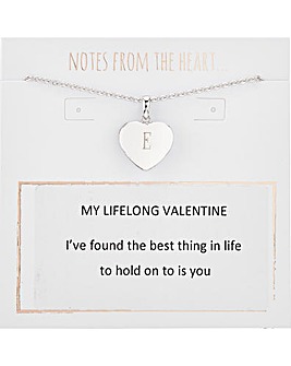 Notes from the Heart My Lifelong Valentine Heart Initial Pendant