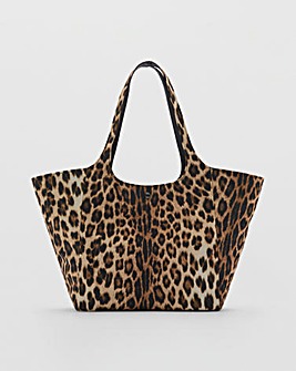 Mango Leopard Print Tote Bag