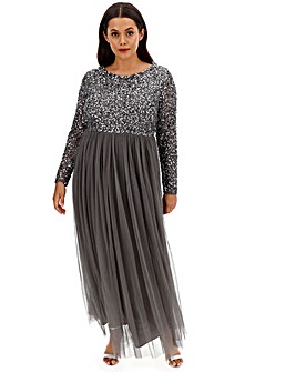 Maya Curve Sequin Bodice Maxi Dress