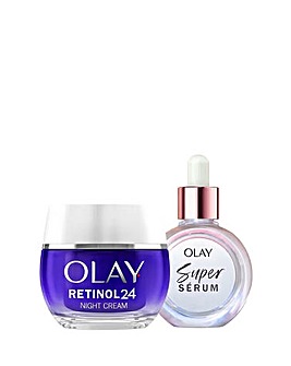 Olay Super Duo Serum and Retinol set- Super Serum, Retinol Night Face Cream