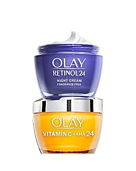 Olay Radiance Renewal Vitamin C set, Vitamin Cream + Retinol Night Cream