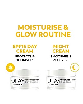 Olay Complete Moisturise & Glow Set, Day Face Cream + Night Cream