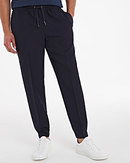 Navy Elasticated Cuffed Jogger Trousers