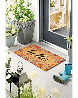 Floral Coir Hello Doormat