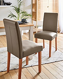 Ava Pair of Dining Chairs Faux Leather
