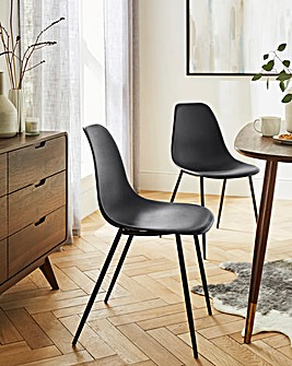 Vivo Essentials Pair of Plastic Dining Chairs
