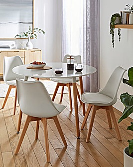 Frankfurt Round Dining Table & 4 Chairs