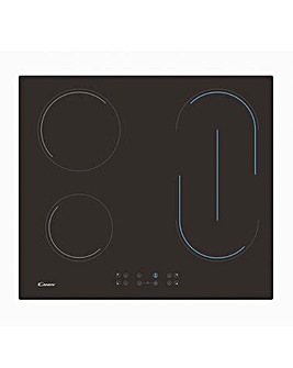 Candy 60cm Ceramic Hob, 4 Zones, Touch Control, Electronic Timer, Black Glass