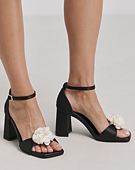 Joanna Hope Darling Corsage Trim Heeled Sandals Extra Wide EEE Fit