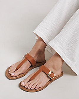 Fortune Leather Toe Post Sandals Extra Wide EEE Fit