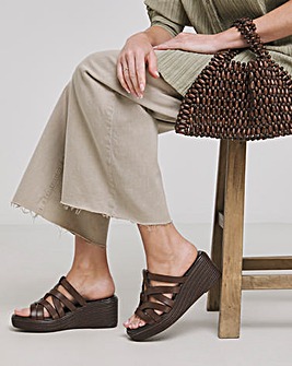 Monarch Wedged Woven Mule Wide E Fit